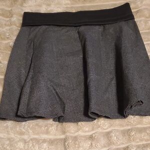 Forever 21 Black and Gray Plaid Skater Mini Skirt